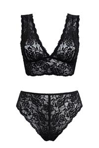 Anekdot Damen vegan Dessous-Set Schwarzer Bernstein