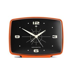 Fiftiesstore Newgate Brooklyn Klok met Wekker - Oranje