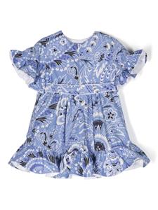 ETRO KIDS Katoenen jurk met bloemenprint - Blauw