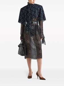 Prada Georgette jurk met print - Zwart