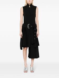 Off-White pleated-skirt buckled dress - Zwart