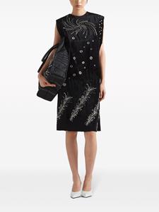 Prada Mouwloze jurk met borduurwerk - Zwart