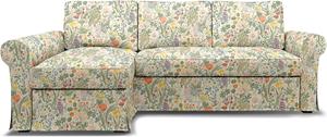 Bemz IKEA - Hoes voor slaapbank Backabro met chaise longue, Blomsterhav Light,  X Boråstapeter Collection