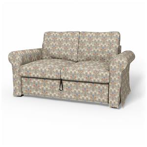 Bemz IKEA - Hoes voor 2-zitsslaapbank Backabro, Sippor Blue/Orange,  X Boråstapeter Collection