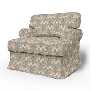 Bemz IKEA - Hoes voor fauteuil Ekeskog, Sippor Blue/Orange,  X Boråstapeter Collection