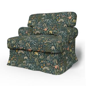 Bemz IKEA - Hoes voor fauteuil Ekeskog, Blomsterhav Dark,  X Boråstapeter Collection