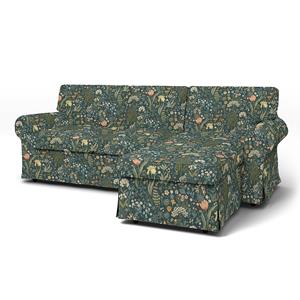 Bemz IKEA - Hoes voor 3-zitsbank Ektorp met chaise longue, Blomsterhav Dark,  X Boråstapeter Collection