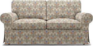 Bemz IKEA - Hoes voor 2-zitsbank Ektorp, Sippor Blue/Orange,  X Boråstapeter Collection