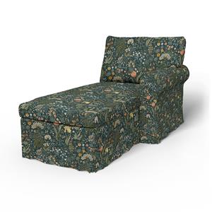 Bemz IKEA - Hoes voor chaise longue Ektorp met armleuning rechts, Blomsterhav Dark,  X Boråstapeter Collection