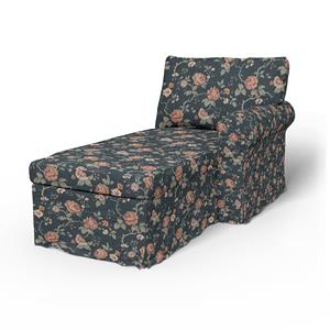 Bemz IKEA - Hoes voor chaise longue Ektorp met armleuning rechts, Rosenträd Dark,  X Boråstapeter Collection