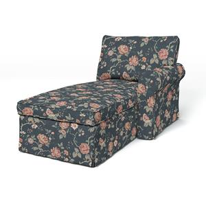 Bemz IKEA - Hoes voor chaise longue Ektorp met armleuning rechts, Rosenträd Dark,  X Boråstapeter Collection