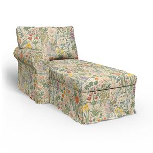 Bemz IKEA - Hoes voor chaise longue Ektorp met armleuning links, Blomsterhav Light,  X Boråstapeter Collection