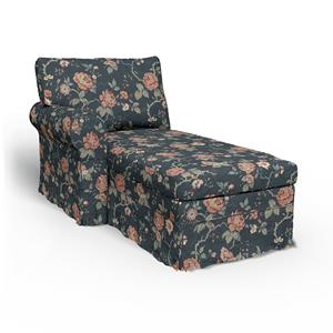 Bemz IKEA - Hoes voor chaise longue Ektorp met armleuning links, Rosenträd Dark,  X Boråstapeter Collection