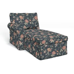 Bemz IKEA - Hoes voor chaise longue Ektorp met armleuning links, Rosenträd Dark,  X Boråstapeter Collection