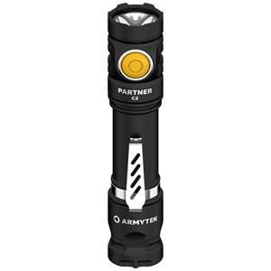 ArmyTek Partner C2 Magnet USB Warm LED Taschenlampe mit Gürtelclip, mit Holster akkubetrieben 1020l