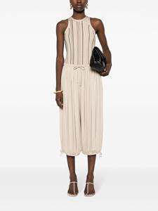 TOTEME gathered wide-leg trousers - Beige