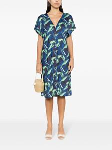 Lygia & Nanny Artemis jurk met vogelprint - Blauw