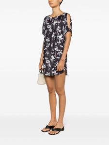 Lygia & Nanny Jurk met botanische print - Zwart