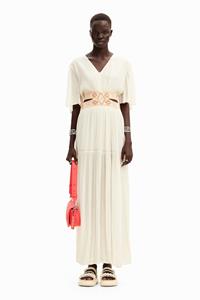 Desigual Lange jurk met cut-outs - WHITE