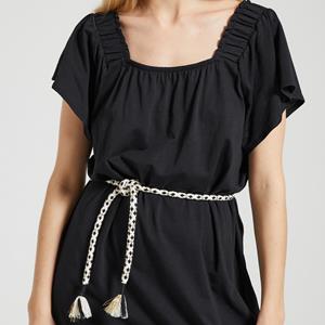 DES PETITS HAUTS Lange jurk met strikceintuur ZAMIZA