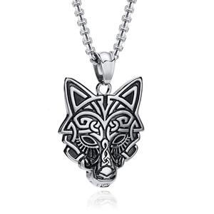 Mendes Nordic Heren Ketting - Rune Wolf Silver