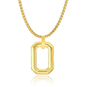 Mendes Herenketting met Minimalistische Geometrische Hanger - Goud