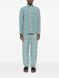 Amir Slama x Mahaslama cropped broek met grafische print - Blauw