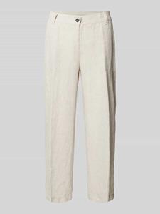 MAC Regular fit linnen broek met verkort model, model 'Nora'