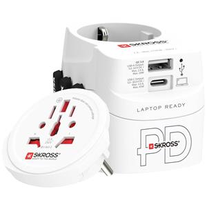 Skross 1.302474 Reiseadapter Pro Light USB AC45PD World