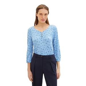 TOM TAILOR 3/4-Arm-Shirt, mit Alloverprint und Henley- Ausschnitt