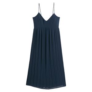 LA REDOUTE COLLECTIONS Lange, plisséjurk, met spaghettibandjes