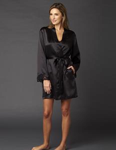Julianna Rae Zijden Wrap Kimono Indulgence, Kleur Zwart, Maat large / extra large