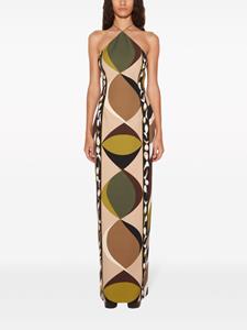 PUCCI Pesci-print halterneck dress - Groen