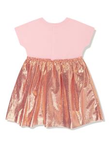 Aigner Kids logo-print metallic-effect dress - Roze