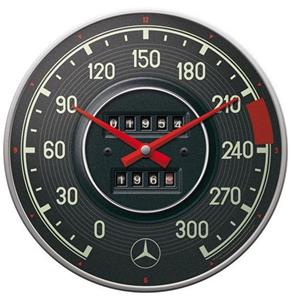 Fiftiesstore Mercedes Tachometer Wandklok
