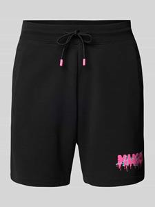 HUGO Regular fit sweatshorts met labelprint, model 'Dapalmi'