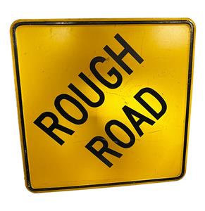 Fiftiesstore Rough Road Amerikaans Zwaar Metalen Verkeersbord - Origineel - 61 x 61cm