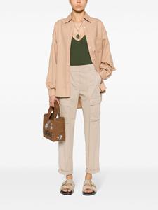 Peserico Cropped broek met toelopende pijpen - Beige