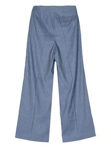 BOSS High waist broek met wijde pijpen - Blauw