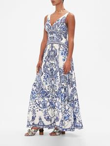 Camilla Jurk met grafische print - Wit