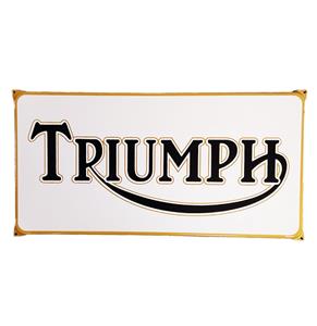 Fiftiesstore Triumph Logo Wit Emaille Bord - 60 x 30cm