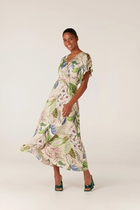 Jansen Amsterdam Printend long dress naya wb566 multi sand