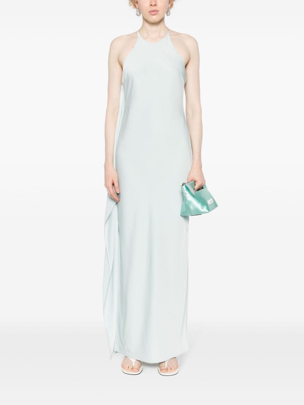 Calvin Klein draped-panel sleeveless dress - Groen