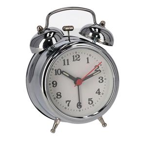 Retro klassieke wekker/alarmklok metaal met bellen 12 cm -