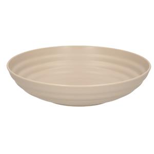 Rond bord/camping - diep bord - D19 cm - taupe - kunststof - onbreekbaar -
