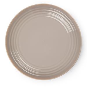 Rond bord/camping bord - D22 cm - beige - kunststof - onbreekbaar -