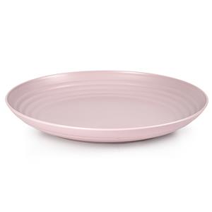Rond bord/camping bord - D22 cm - lichtroze - kunststof - onbreekbaar -