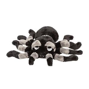 Pluche knuffel spin - tarantula - zwart/grijs - 22 cm - speelgoed -