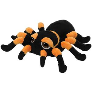 Suki gifts Pluche knuffel spin - tarantula - zwart/oranje - 33 cm -