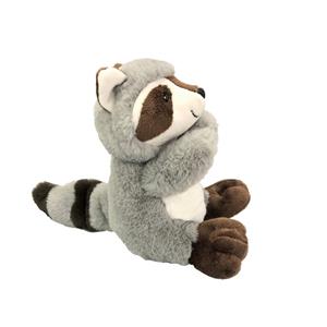 Inware pluche wasbeer knuffeldier - grijs/bruin - zittend - 21 cm -